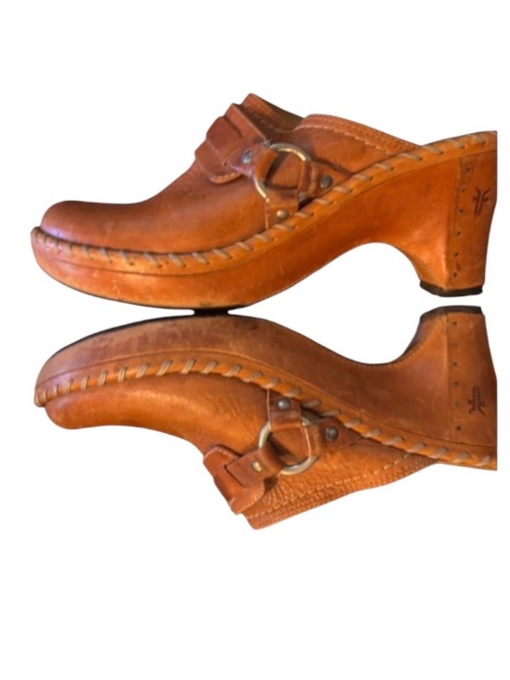 Frye leather Harness mule clogs Sz 8.5 - Picture 8 of 9